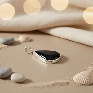 Collar con Colgante de Ónice en Forma de Lágrima de Plata 925 para Mujer, Joyería Hecha a Mano en Oro Rosa, Piedra Principal de Ópalo, Diseño de Gota de Agua, Regalo de Platino - Product Image 1