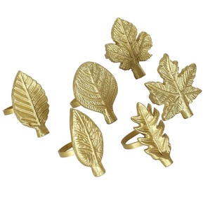 Unique Shaped Napkin Rings Set With Golden Color High Quality Metal Napkin Rings for Home <b>Table</b> Decor With the Sizes of 5x5x5cm - Product Image 2