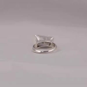 Sólido 14KT oro blanco corte radiante laboratorio cultivado diamante acento anillo con bisel ajuste valioso compromiso diamante joyería - Product Image 4