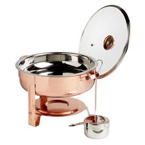 Plato de frotamiento de color latón Equipo de buffet Hotel Restaurante Equipo de cocina Gran capacidad Lomo de latón Rollo superior Logotipo hidráulico - Product Image 2