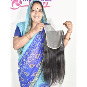 Color Natural Negro New Times calidad pelo liso Cierre brillo suave sedoso textura saludable trama fuerte cantidad completa disponible - Product Image 5