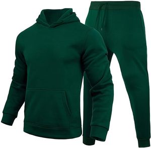 Ensemble de survêtement en molleton à capuche pour homme et femme, 2 pièces, manches longues, décontracté, athlétique, jogging, uni, teinture unie - Product Image 6