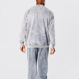 Sweatshirts à Capuche en Coton Lavé de Haute Qualité pour Hommes, Broderie, Col Rond, Polaire d'Hiver, Sweat-Shirt Lavé pour Hommes en Vente - Product Image 6