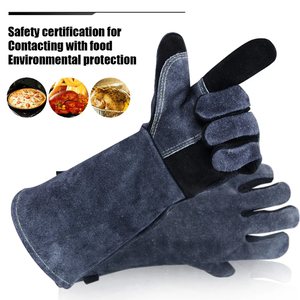 Gants de travail de soudage en cuir fendu de vache Gants de protection de jardinage antidérapants résistants au feu de 12 pouces de longueur - Product Image 3