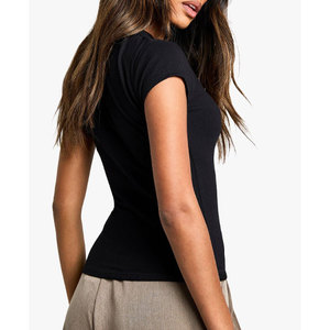 2025 nouveauté femmes de haute qualité 100% coton coupe ajustée T-Shirt personnalisé plaine vierge t-shirts pour l'été coupe ample - Product Image 6