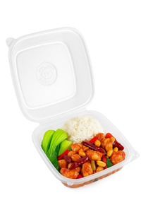 Contenedor para llevar de 9x9 PP resistente y apto para microondas para Fideos, pizza, hamburguesas, patatas fritas - Product Image 2