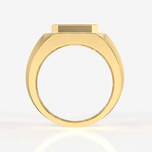 Anillo Imperial Elite para Hombre en Oro Amarillo de 14K con Diamante de Corte Esmeralda Cultivado en Laboratorio para Uso Diario, Joyería Chapada en Oro con Patrón Numérico - Product Image 4