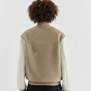 Chaqueta universitaria de lana a la moda para hombre, ropa de abrigo Letterman con cuello levantado, duradera para clima frío, venta al por mayor ¡Bienvenido! - Product Image 4