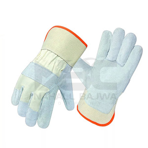 Guantes DE SEGURIDAD antideslizantes de fabricante Guantes de trabajo de cuero dividido con palma reforzada - Product Image 1