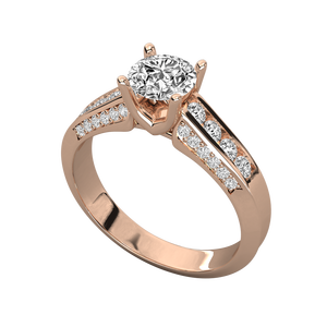 18K Gold Solitaire Ring for Ladies with Lab Grown Diamond - Product Image 5