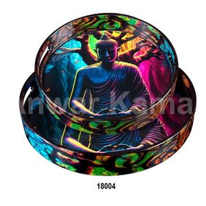 Bandeja de madera de diseño hermoso de excelente calidad con asas de metal - Product Image 2