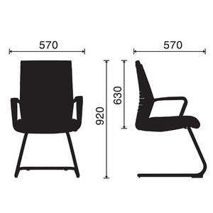 Note-T 03 HOGVP088 Premium Conference Chair Minimalist Modern Fixed Kneeling Base for Meeting Room Living Room Mesh Steel Metal - Product Image 2
