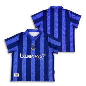 Camisetas de fútbol al por mayor de alta calidad, uniforme de fútbol recortado ajustado callejero de gran tamaño con diseño de tira de sublimación personalizado - Product Image 4