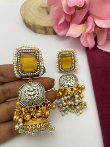 ต่างหูทองเหลืองทำด้วยมือสำหรับผู้หญิงต่างหูแบบอินเดียดั้งเดิมเหมาะสำหรับทุกโอกาสต่างหูดีไซน์ล่าสุด - Product Image 2