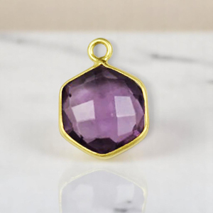 Conception personnalisée de pendentifs à breloque en pierres précieuses naturelles hexagonales pour collier à faire soi-même bijoux vente en gros de pendentifs en argent 925 faits à la main - Product Image 5