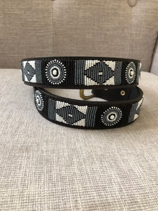 Cinturón de Cuero con Cuentas Masai Hecho a Mano para Hombre, Estilo Bohemio Informal, Cinturón Africano con Cuentas Coloridas para Adultos - Product Image 2