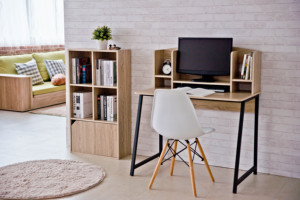 Estantería de almacenamiento de 3 niveles con puerta, Natural - Product Image 6