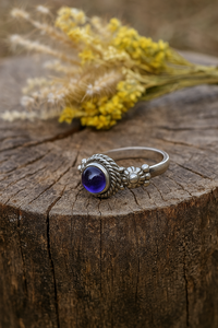 925ทำด้วยมือเงินสเตอร์ลิงธรรมชาติเจียระไนอเมทิสต์ชุดหนามเตยสไตล์โบฮีเมียนแหวนแต่งงานและครบรอบเครื่องประดับชั้นดี - Product Image 2