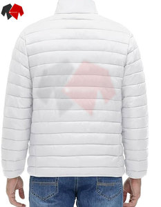 แจ็กเก็ตขนเป็ดคอปกตั้งสำหรับผู้ชายสไตล์ลำลองสำหรับฤดูหนาวผ้าทอและการออกแบบโลโก้ด้านหน้าแบบกำหนดเอง - Product Image 2