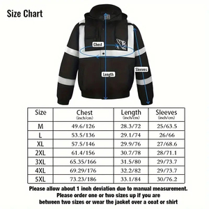 เสื้อคลุมกันหนาวกันน้ำ โพลีเอสเตอร์ ทนไฟ สำหรับคนงานรักษาความปลอดภัย แบบยูนิเซ็กซ์ สีสะท้อนแสง สำหรับงานก่อสร้าง  แบบกำหนดเองได้ - Product Image 5