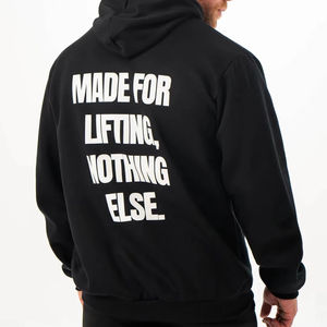 100% Cotton Polyester Blend Solid Hooded Collar Pullover Oversize Sweatshirts for Men Long Drawstring <b>Hoodie</b> Plus Sizes Knitted - Product Image 1