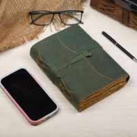 Cuaderno de Dibujo Estilo Retro Hecho a Mano, 9x7 Pulgadas, Tamaño B5, Tapa Blanda, Cuaderno de Cuero Vintage, Diario con Grabado en Relieve, Regalo con Diseño Acuarela