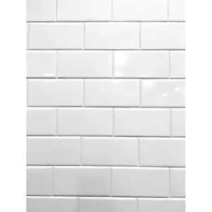 Carrelage de métro blanc brillant 3x6 porcelaine émaillée lumineuse pour cuisine salle à manger chambre dosseret et sol mural - Product Image 1
