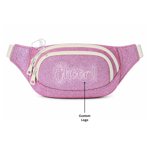 Riñonera de PU personalizada con pedrería brillante para animadoras, ajustable, con cierre de cremallera, duradera y ligera para chicas animadoras - Product Image 5
