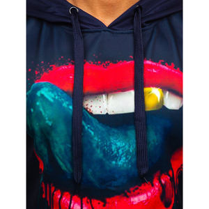 Pull-over à capuche en coton avec broderie personnalisée en gros avec impression de logo vêtements de sport purs pour l'hiver - Product Image 4