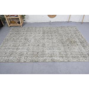 Alfombra Vintage, Alfombra Turca Grande de 5.1x8.1 pies, Alfombra Marroquí de Lana Gris Beige - Product Image 3