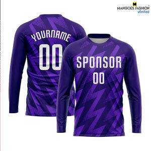 Maillot de football américain personnalisé violet et blanc en sublimation, prix de gros, logo personnalisé, uniforme en maille vierge pas cher pour hommes - Product Image 4