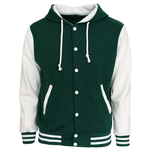 Veste polaire en coton de qualité supérieure 2026, col montant / à capuche, manches colorées, logo frontal, pour l'automne et l'hiver - Product Image 3