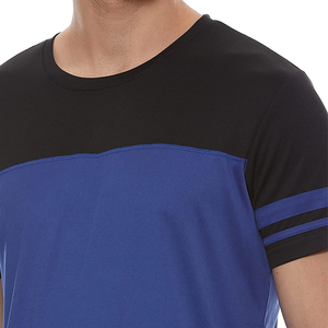 Vente chaude en gros de polyester imprimé col rond lourd avec panneau coupé et cousu t-shirts sportifs - Product Image 4