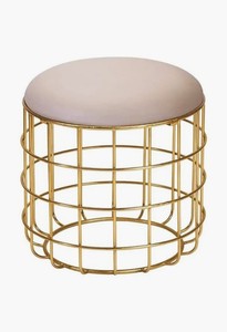 Tabouret en métal classique forme unique décoration de la maison attrayante pour salon chambre - Product Image 3