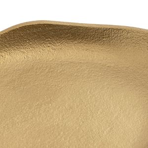 Plateau de service décoratif en métal doré de luxe avec pieds surélevés, plat central moderne pour la décoration de la maison, hôtel, restaurant, cadeau - Product Image 2