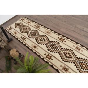 2.5x10.7 ft <b>Rug</b>, <b>Runner</b> Vintage <b>Rug</b>, Brown Kilim Floral <b>Rug</b> - Product Image 5