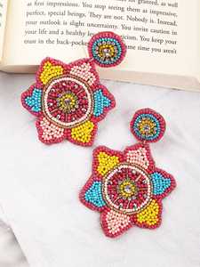 Lightweight Festival Earrings with <b>Thread</b> and <b>Beads</b> - Product Image 4