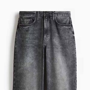 Vente en gros de jeans d'été tissés pour hommes tendance personnalisés style vintage baggy léger avec coupe droite délavé foncé design décontracté - Product Image 5