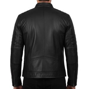 Chaqueta de Cuero para Hombre, Cuero Vacuno Genuino con Cuello Interior de Piel Sintética, Chaqueta 2025 - Product Image 3