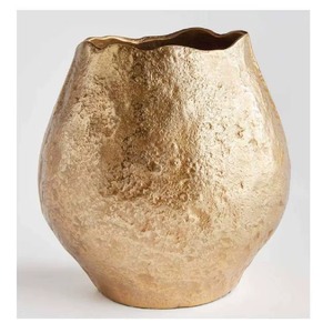 Vase à fleurs en aluminium doré, pièce maîtresse décorative élégante faite à la main pour table à manger de salon et style de bureau - Product Image 6