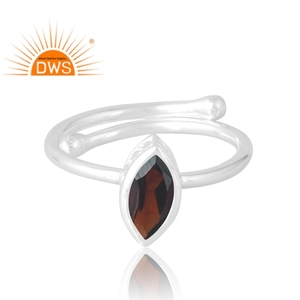 แหวนพลอยโกเมนธรรมชาติสำหรับ925ของขวัญจากผู้ผลิตเครื่องประดับตามสั่ง - Product Image 3