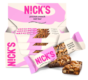 Barra Keto NICKS Sin Azúcar Añadido, Cacahuates y Chocolate, Vegano, Sin Gluten, Sin Aceite de Palma (12x40g) - Product Image 2