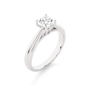 1 Karat Princess Cut Moissanite <b>Solitaire</b> Engagement <b>Ring</b> in White Gold - Product Image 2