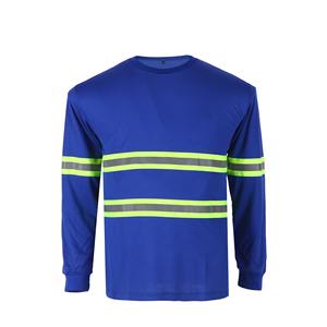 Camiseta de Seguridad Reflectante de Alta Visibilidad con Logotipo Bordado Personalizado, 100% Poliéster, Malla, Manga Larga, Uniforme de Trabajo para Hombre - Product Image 1