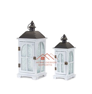 Uso decorativo elegante para la decoración de la sala de estar del hotel del hogar Juego de tendencia superior de 2 farolillos de madera - Product Image 4