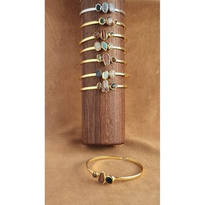 Boho Style Stone <b>Cuff</b> <b>Bracelets</b> Gold and <b>Silver</b> Plated for Trendy Resale Fashion Accessory - Product Image 2