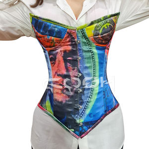 Corsé de Mujer al por Mayor OEM, Top con Estampado de Dinero Digital, Corsé de Poliéster Satinado, Sexy, Moldeador de Cintura, Ropa de Moda para Mujer - Product Image 5