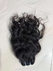 100% vierge Remy brut en vrac extensions de cheveux humains Type indien bas prix indien naturel couleur des cheveux fournisseur en gros - Product Image 3