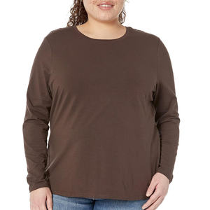 High Quality Cotton Polyester O-Neck <b>Top</b> Breathable Customized Women's Summer T-Shirts <b>Long</b> Sleeve T-Shirts - Product Image 4