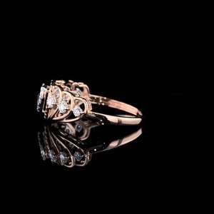 1.01CT VS1แล็บหัวใจโตแล้วแหวนสัญญาเพชร14K สีโรสโกลด์สำหรับงานเลี้ยงหมั้นและของขวัญเครื่องประดับชั้นดีสำหรับคู่ค้า - Product Image 5